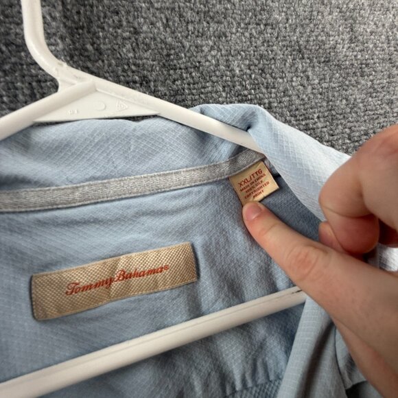 Tommy Bahama Floral Short Sleeve Silk 2XL Blue Vacation Button Up Casual Shirt - Picture 9 of 16